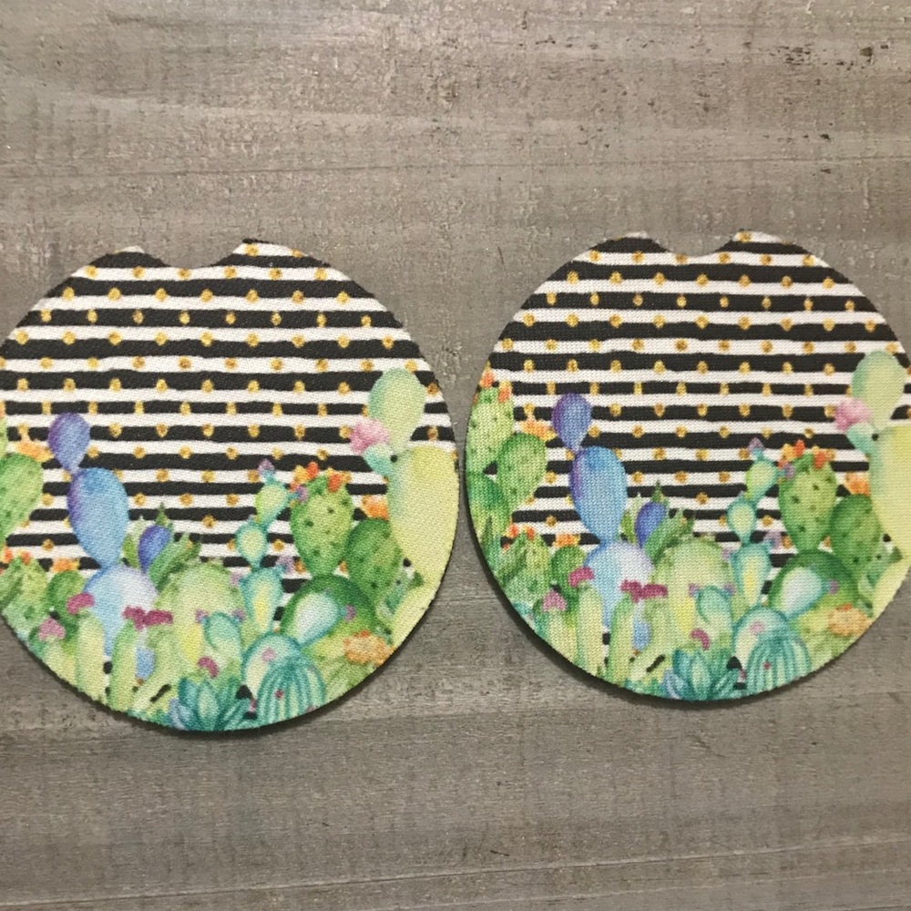 Cactus Rubber Car Coasters 1 set